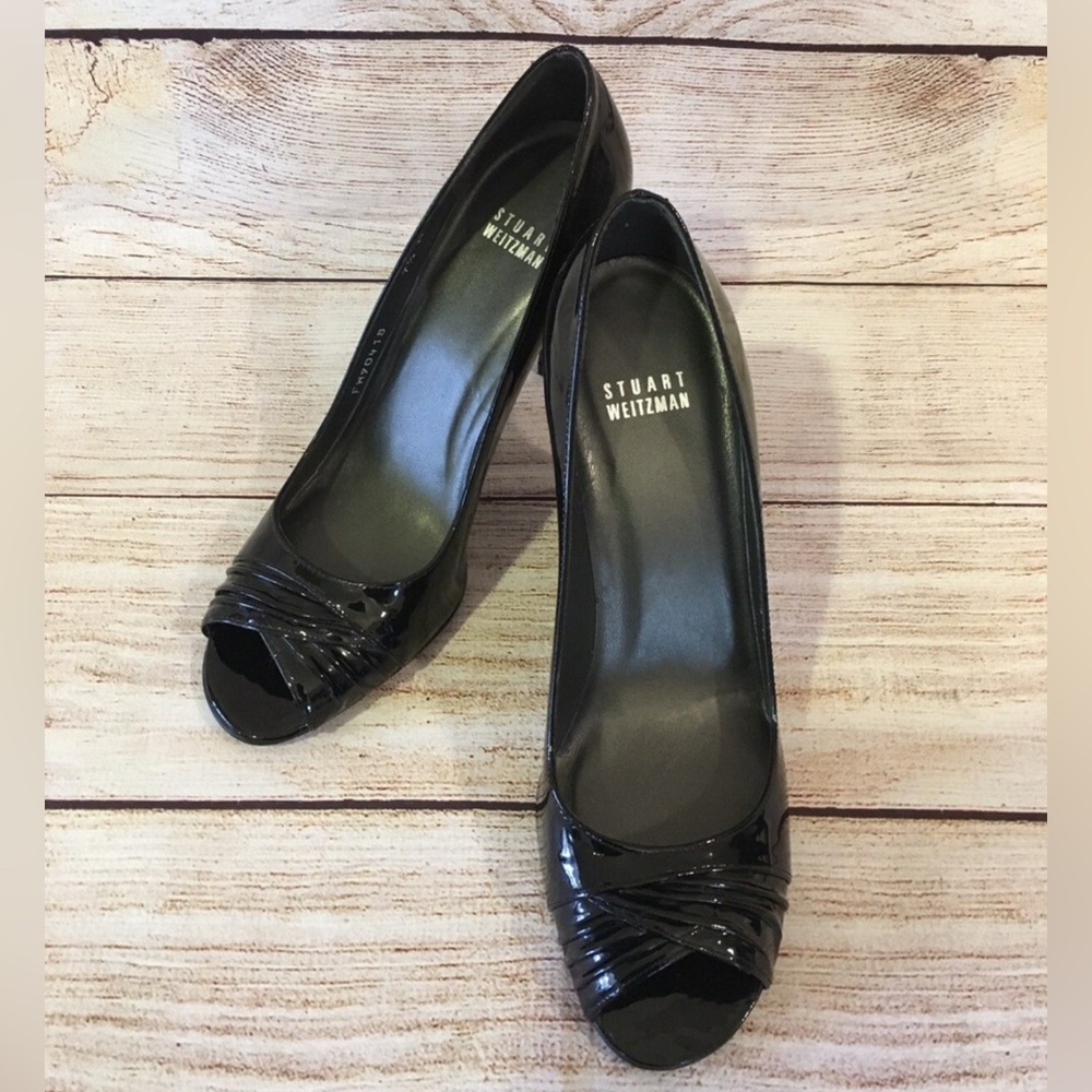 Stuart Weitzman Peep-Toe Patent Heels